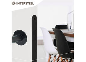 Woningbouw magneet cilinder dag- en nachtslot 55mm, voorplaat afgerond zwart, 20x174, doorn 50mm incl. sluitplaat/kom