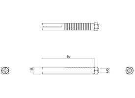Wisselstift keilbout bevestiging 8x60mm