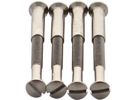 Accessoireset F: 4 patentbouten M4x38mm met patenthulzen M4x23mm vernikkeld