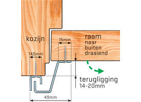 SecuStrip Plus buitendraaiend 14-20mm 2300mm grijs ral 7012