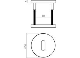 Sleutelrozetten verdekt ø52x6mm PVD messing mat