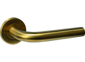 Deurkruk Q 02 op rozet verdekt ø52x6mm PVD messing mat