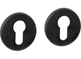 Cilinderrozetten verdekt ø52x6mm PVD zwart