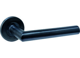 Deurkruk Q 01 op rozet verdekt ø52x6mm PVD zwart