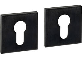Cilinderrozetten verdekt 53x53x6mm PVD zwart