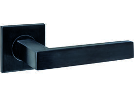 Deurkruk Q 05 op rozet verdekt 53x53x6mm PVD zwart