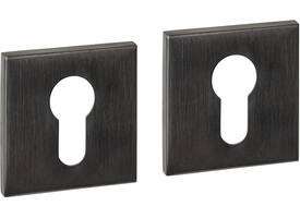 Cilinderrozetten verdekt 53x53x6mm PVD antraciet
