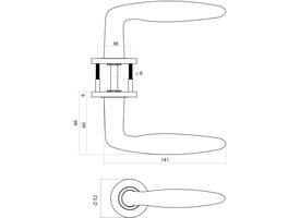 Deurkruk Q 03 op rozet verdekt ø52x6mm rvs