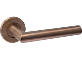 Deurkruk Q 01 op rozet verdekt ø52x6mm PVD brons