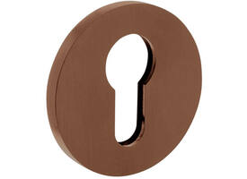 Olivari pc-rozet rond 51x5mm met nokken en doorgaande bevestiging Koper mat titaan PVD
