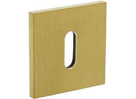 Olivari sleutelrozet vierkant 51x5mm met nokken en doorgaande bevestiging Messing mat titaan PVD