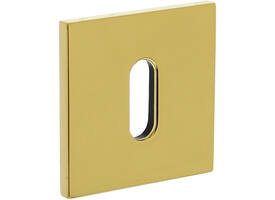 Olivari sleutelrozet vierkant 51x5mm met nokken en doorgaande bevestiging Messing titaan PVD