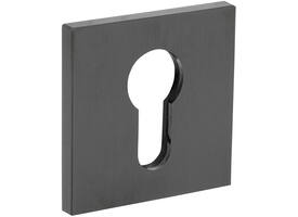 Olivari pc-rozet vierkant 51x5mm met nokken en doorgaande bevestiging Antraciet mat titaan PVD