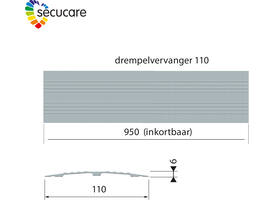 SecuCare Drempelvervanger 11cm, L 95 cm  blank geanodiseerd