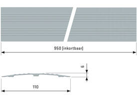 SecuCare Drempelvervanger 11cm, L 95 cm  blank geanodiseerd