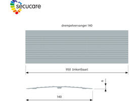 SecuCare Drempelvervanger 14cm, L 95 cm blank geanodiseerd
