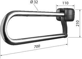 SecuCare Toiletbeugel opklapbaar Premium RVS Chroom, 70cm