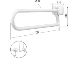 SecuCare Toiletbeugel opklapbaar Premium Wit, 70cm