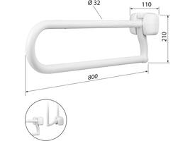 SecuCare Toiletbeugel opklapbaar Premium Wit, 80cm