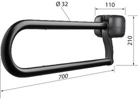 SecuCare Toiletbeugel opklapbaar Premium Zwart, 70cm