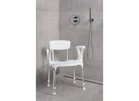 SecuCare Douchestoel Quattro uitsparing comfort kussen blauw
