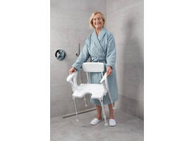 SecuCare Douchestoel Quattro met uitsparing incl rug en arm