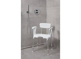 SecuCare Douchestoel Quattro met uitsparing incl rug en arm