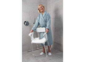 SecuCare Douchestoel Quattro met uitsparing incl rug en arm
