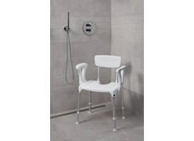 SecuCare Douchestoel Quattro met uitsparing incl rug en arm