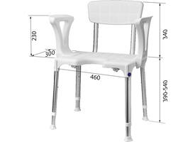 SecuCare Douchestoel Quattro met uitsparing incl rug en arm