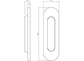 Olivari schuifdeurkom Vico ovaal 128x37mm Nikkel titaan PVD