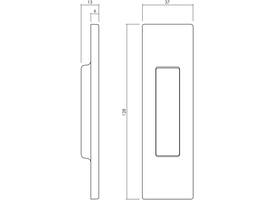 Olivari schuifdeurkom Siro rechthoekig 128x37mm Messing titaan PVD