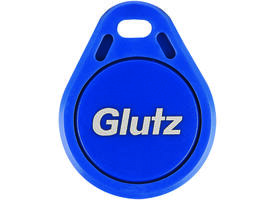 Clip 1 stuk, PVC glutz sleutelhanger, MIFARE DESfire EV1, 4KB, Blauw met ID-nr.