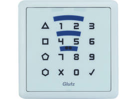 E-lezer/code binnen (IP 40) laag batterij opbouw 39mm witte PVC rand/ wit front