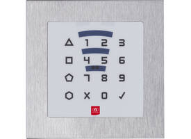 E-lezer/code binnen (IP 40) batterij inbouw  RVS geslepen  rand/ wit front