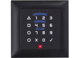 E-lezer/code binnen (IP 40) batterij inbouw  zwarte PVC rand/ zwart front