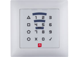 E-lezer RFID/Code binnen (IP 40) remote 12-24v inbouw  witte PVC rand/ wit front