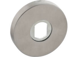 RVS rozet met Q-gat voor vaste knop ø53x8mm, met doorgaande nokken M4