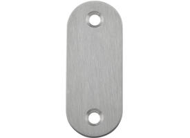 RVS geborsteld blind plaatje ovaal 70x28x2mm, gatdeel M4 h.o.h. 50mm