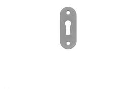 RVS geborsteld sleutelplaatje ovaal 70x28x2mm, gatdeel M4 h.o.h. 50mm