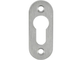 RVS geborsteld cilinderplaatje PC ovaal 70x28x2mm, gatdeel M4 h.o.h. 50mm
