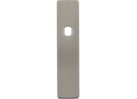 RVS rechthoekig klikschild 177x40x8mm BL Q-gat voor vaste knop montage met stalen basisschild nokdeel M4