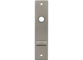 RVS flush rechthoek kortschild WC knopje O63/8 met 2 bevestigingsgaten 4mm easyfix 180x40x2mm