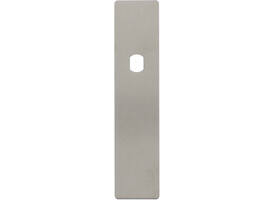 RVS flush rechthoek kortschild BL met Q-gat en 2 draadbussen M4 180x40x2mm