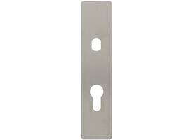 RVS flush rechthoek kortschild PC55 met Q-gat en 2 draadbussen M4 180x40x2mm
