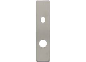 RVS flush rechthoek kortschild RC78 met Q-gat en 2 draadbussen M4 180x40x2mm