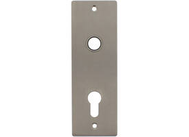 RVS flush rechthoek kortschild breed PC55 met 2 bevestigingsgaten 4mm easyfix 180x60x2mm