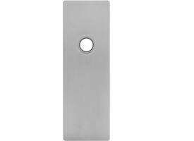 RVS flush rechthoek kortschild breed BL met 2 draadbussen M4 easyfix 180x60x2mm