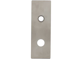 RVS flush rechthoek kortschild breed RC78 met 2 draadbussen M4 easyfix 180x60x2mm