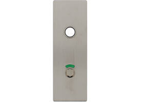 RVS flush rechthoek kortschild breed WC RW zijde 63/8 met 2 draadbussen M4 easyfix 180x60x2mm